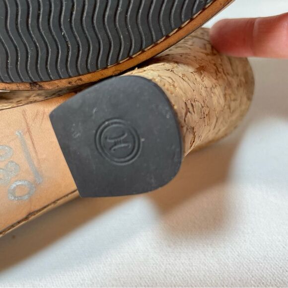 Cole Haan Cork Platform Sandals Chunky High Heel Open Toe Leather Black US 7.5 - Picture 2 of 8